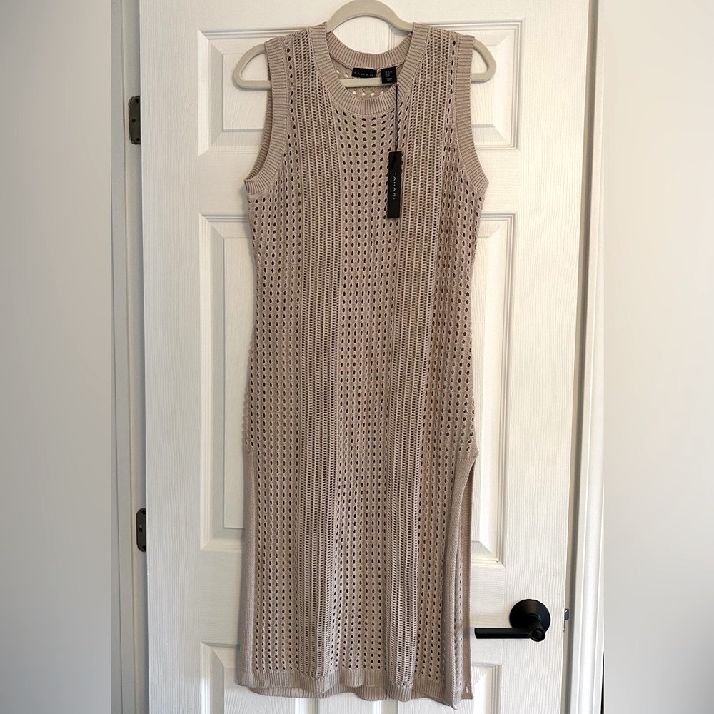 Tahari Open Stitch Knit Dress Coverup